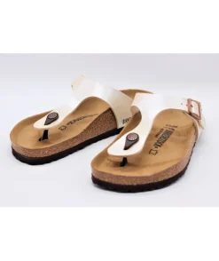 Femme L'Empreinte Chaussures BIRKENSTOCK GIZEH BIRKO GRACEFUL PEARL WHITE